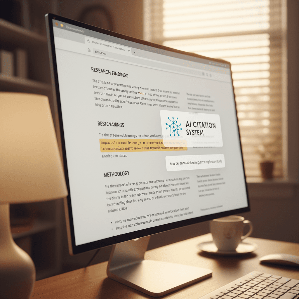Website mit klarem strukturiertem Content wird von einem KI-System als Quelle zitiert
