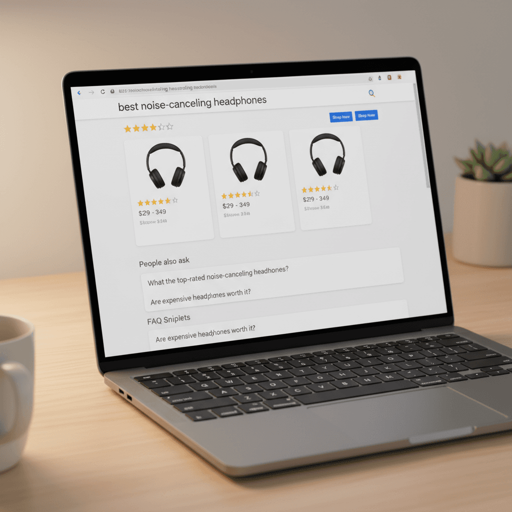 Google-Suchergebnisse mit Rich Results: Sternebewertungen, Preise und FAQ-Snippets